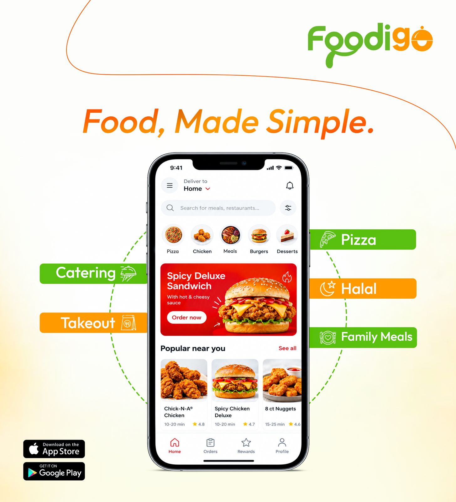Foodigo app home screen